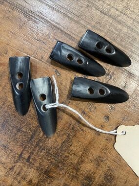 Classic Black Horn-Style Toggle Buttons for Women's Accessories